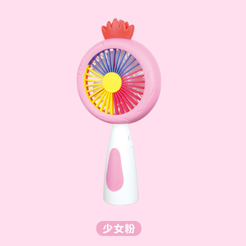 small handheld fan with LED light rechargeable